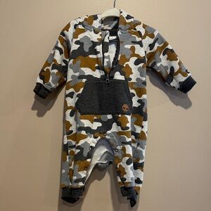 Timberland Camo Kids One Piece in Gray, Brown, and Black